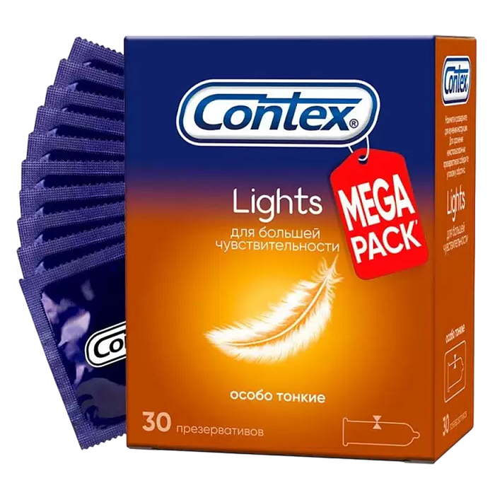 Презервативы Contex Lights особо тонкие, 30 шт.