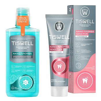 Набор TISWELL Ополаск д/чув эмали 500мл+Зуб паста отб 110г