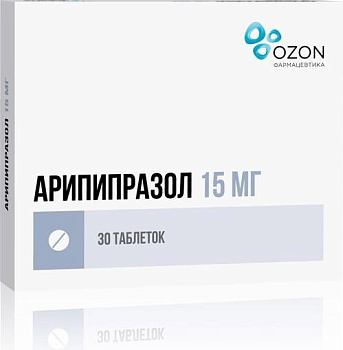 Арипипразол, таблетки 15 мг, 30 шт. 