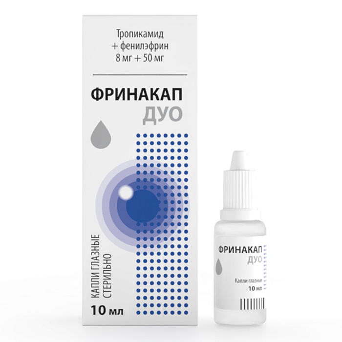 Фринакап Дуо, капли глазные 8 мг/мл+50 мг/мл флакон-капельница, 10 мл 