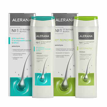 Набор 2уп Алерана защита от жирной перхоти шампунь 250мл