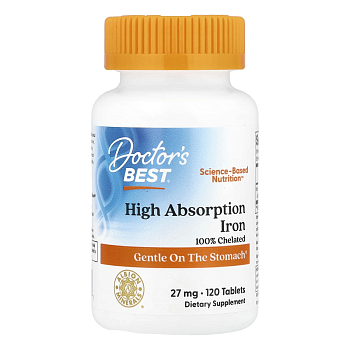 Doctors Best Железа хелат, таблетки 27 мг, 120 шт.
