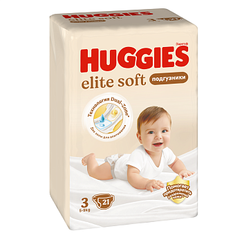 Huggies Elite Soft, подгузники, 3 размер (5-9 кг), 21 шт.