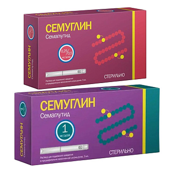 Набор Семуглин р-р д/п/к введ 1мг/доза + игла х4 и р-р д/п/к введ 0.25/0.5мг/доза 3мл + игла х8 