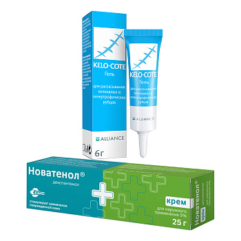 Набор Новатенол крем 5% 25г и Kelo-Cote гель 6гр 