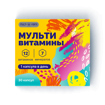  BioForte Мультивитамины (витамины и минералы) для взрослых, капсулы, 30 шт.