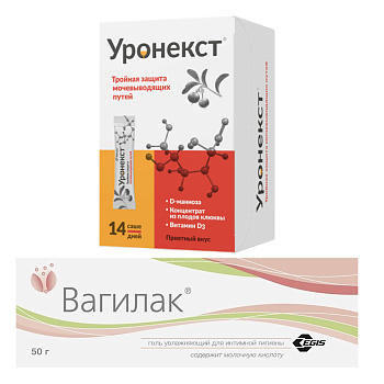 Набор Вагилак гель д/инт гиг 50г и Уронекст пор саше 14шт