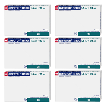 Набор 6уп Диротон Плюс кап с модифиц высвоб 1.5+20мг 28шт 
