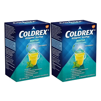 Набор 2уп Колдрекс ХотРем пор ментол-медовый лимон 10пак 