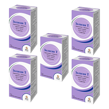 Набор 5уп Золасан Т капли глазные 2%+0.5% 5мл 