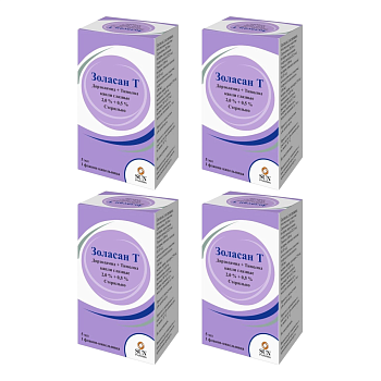 Набор 4уп Золасан Т капли глазные 2%+0.5% 5мл 