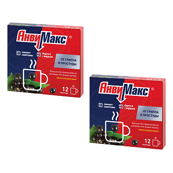 Набор 2уп АнвиМакс порош д/приг р-ра черн смородина 12шт 